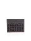 Christian Louboutin Studded Card Holder In Black