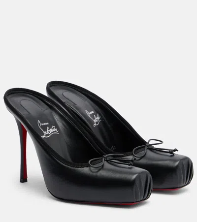 Christian Louboutin Cassia 100 Leather Mules In Black