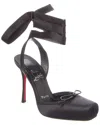 Christian Louboutin Cassia 100 Bow-detailed Grosgrain-trimmed Satin-crepe Pumps In Black