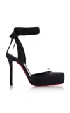 Christian Louboutin Cassia Lace-up Slingback Pump In Black