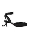 Christian Louboutin Cassia 55 Lace-up Satin Trim High-heeled Sandals In Black