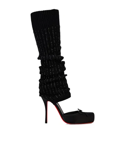 Christian Louboutin Cassia Annmac Silk Hybrid Pumps 100 In Black