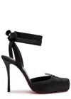 Christian Louboutin Cassia 100 Bow-detailed Grosgrain-trimmed Satin-crepe Pumps In Black