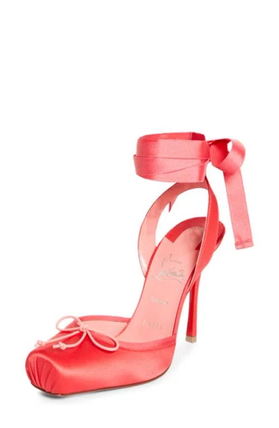 Christian Louboutin Cassia Lace-up Slingback Pump In Pink