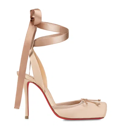 CHRISTIAN LOUBOUTIN CASSIA SATIN LACE-UP PUMPS 100