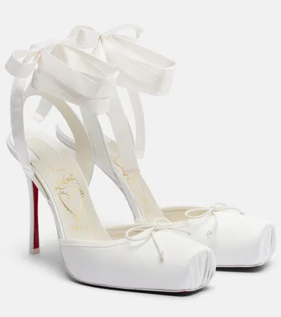Christian Louboutin Cassia Satin Pumps In White