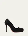 Christian Louboutin Cassia Satin Red-sole Ballerina Pumps In Black