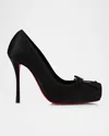 Christian Louboutin Cassia Satin Red-sole Ballerina Pumps In Black