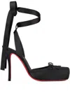 Christian Louboutin Cassia 100 Bow-detailed Grosgrain-trimmed Satin-crepe Pumps In Black