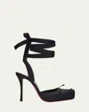 Christian Louboutin Cassia Silk Ankle-tie Red Sole Pumps