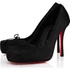 Christian Louboutin Cassia Nodo Leather Pumps 100 In Black