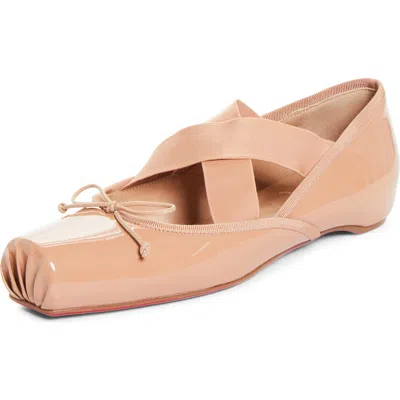 Christian Louboutin Cassiasticina Ballet Flat In Neutral