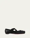 Christian Louboutin Cassiasticina Leather Ballerina Flats In Black