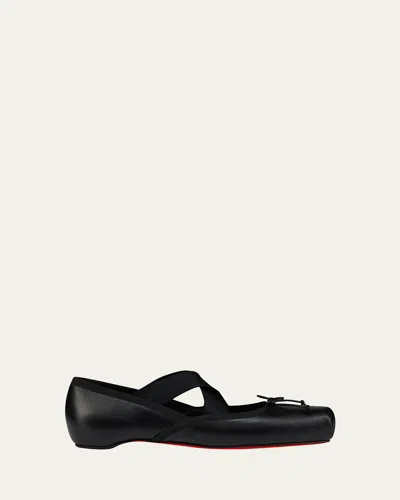 CHRISTIAN LOUBOUTIN CASSIASTICINA LEATHER BALLERINA FLATS