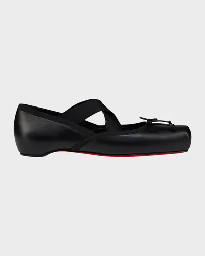 CHRISTIAN LOUBOUTIN CASSIASTICINA LEATHER BALLERINA FLATS