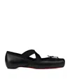 Christian Louboutin Cassiasticina Leather Ballet Flats In Black
