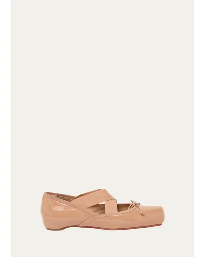 Christian Louboutin Cassiasticina Patent Leather Ballerina Flats In Multi