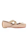 Christian Louboutin Cassiasticina Satin Ballet Flats In Brown