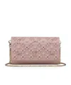 Christian Louboutin Paloma Studded Leather Clutch In Nude