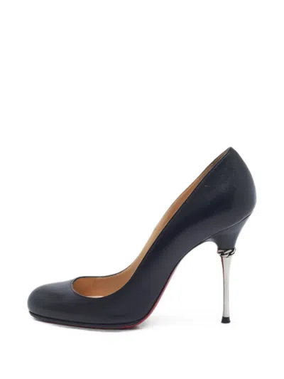 Pre-owned Christian Louboutin Chain-link Heel Pumps In Black