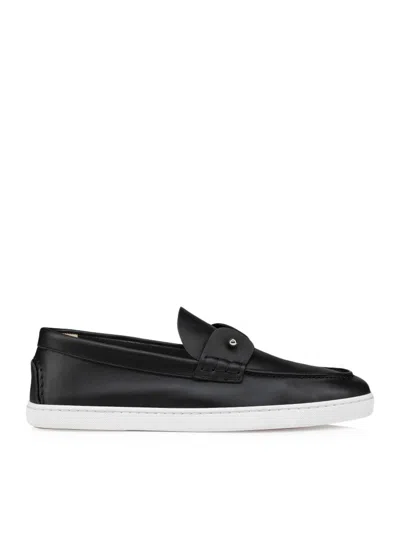 Christian Louboutin Chambeliboat Leather Boat Shoe In Black
