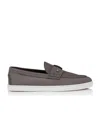 Christian Louboutin Chambeliboat Leather Boat Shoes In Gray