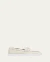 Christian Louboutin Chambeliboat Donna Nubuck Boat Shoes In Albatre