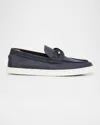 Christian Louboutin Chambeliboat Donna Nubuck Boat Shoes In Marine