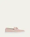 Christian Louboutin Womens Vintage Rose Chambeliboat Leather Boat Shoes Eur 37 / 4 Uk In Pink