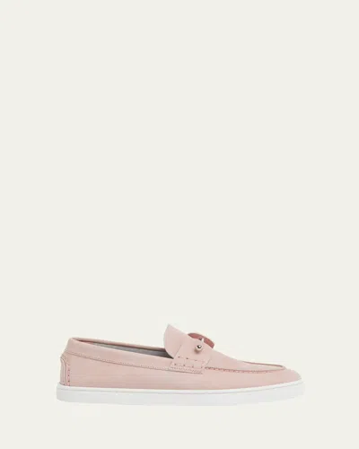 Christian Louboutin Chambeliboat Leather Boat Shoe In Pink
