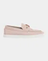 Christian Louboutin Womens Vintage Rose Chambeliboat Leather Boat Shoes Eur 37 / 4 Uk In Pink