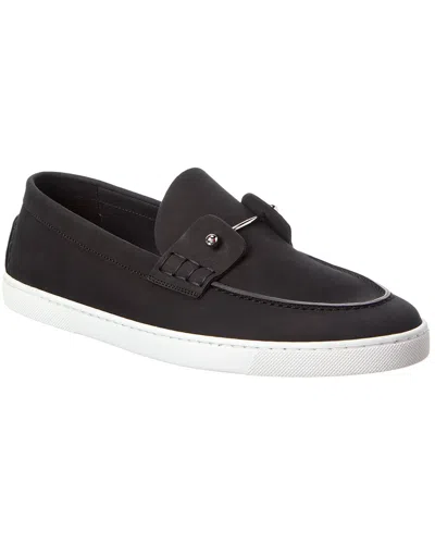 Christian Louboutin Chambeliboat Leather Boat Shoe In Black