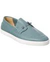Christian Louboutin Chambeliboat Leather Boat Shoe In Blue