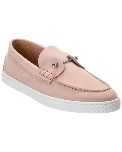 Christian Louboutin Chambeliboat Leather Boat Shoe In Pink