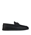 Christian Louboutin Chambeliboat Leather Boat Shoes In Black