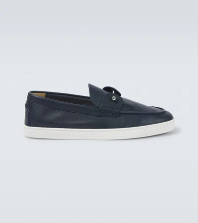 Christian Louboutin Chambeliboat Leather Boat Shoes In Marine