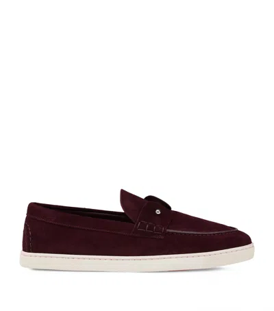 Christian Louboutin Chambeliboat Leather Boat Shoes In Red