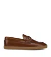 Christian Louboutin Chambeliboat Leather Boat Shoes In Brown