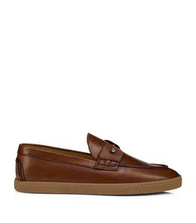 Christian Louboutin Chambeliboat Leather Boat Shoes In Red