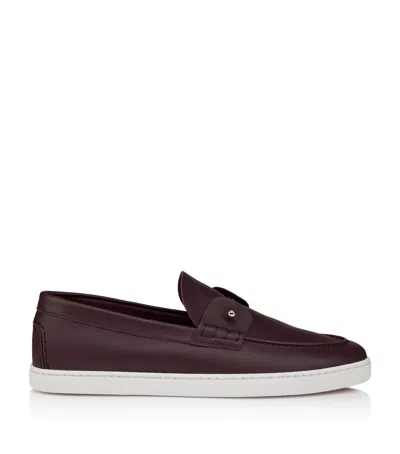 Christian Louboutin Chambeliboat Slip-on Loafers In Burgundy
