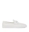 Christian Louboutin Chambeliboat Leather Boat Shoes In White