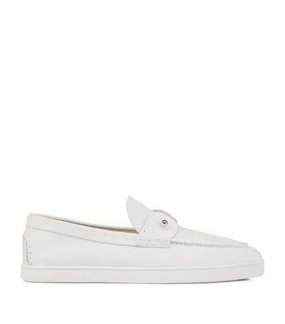 Christian Louboutin Chambeliboat Leather Boat Shoes In White