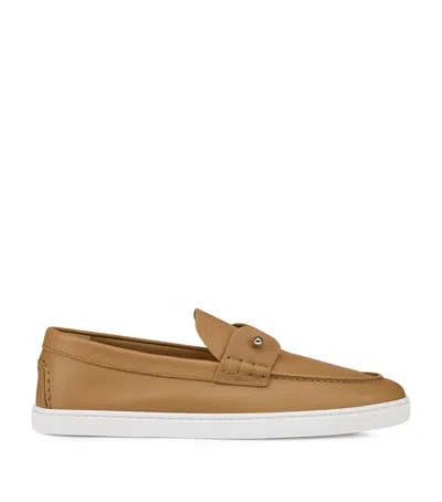 CHRISTIAN LOUBOUTIN CHAMBELIBOAT LEATHER LOAFERS