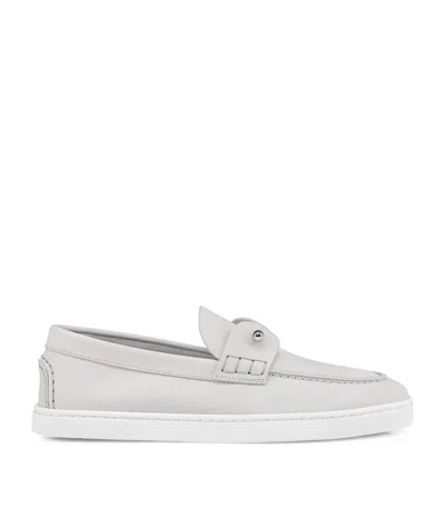 Christian Louboutin Chambeliboat Leather Loafers In Albatre