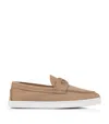 Christian Louboutin Chambeliboat Loafers In Beige Leather In Beige