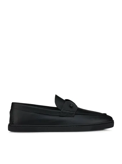 Christian Louboutin Chambeliboat Leather Loafers In Black