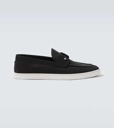 Christian Louboutin Loafers With Contrast Sole And Stitching Accents In Black
