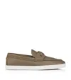 Christian Louboutin Chambeliboat Leather Loafers In Taupe