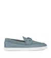 Christian Louboutin Boat Round Toe Loafers With Metallic Detail In Grey