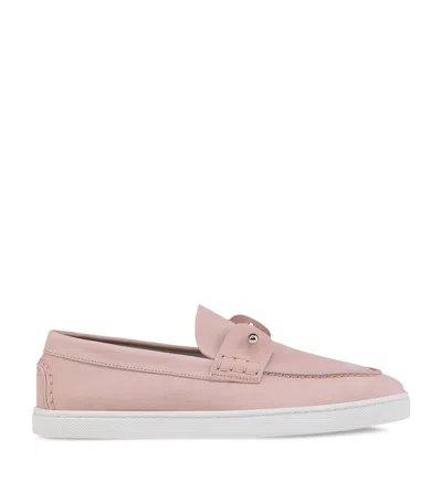Christian Louboutin Chambeliboat Leather Boat Shoe In Pink
